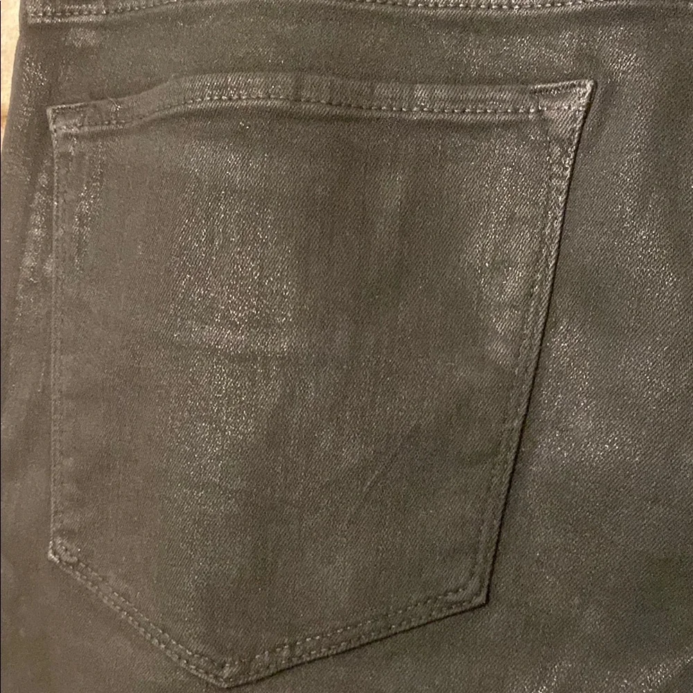 Frame Le Mini Boot in Noir Coated Black Bootcut Stretch Jeans 32 - Picture 11 of 15